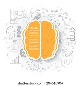 Modern business brain concepts in flat design for web, mobile applications, seo optimizations, business, social networks, e-commerce,planning and teamwork