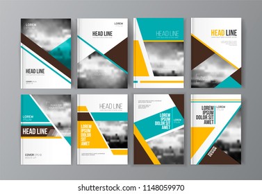 Modern business brochure, banner, page, leaflet, flyer, magazine, cover book template. Abstract colorful background lines, geometrical forms. Cover presentation, layout in A4. Page. Vector set