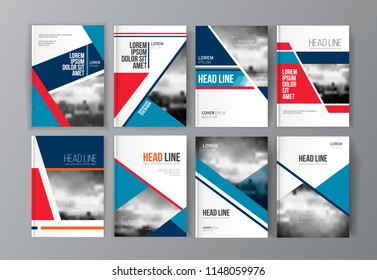 Modern business brochure, banner, page, leaflet, flyer, magazine, cover book template. Abstract colorful background lines, geometrical forms. Cover presentation, layout in A4. Page. Vector set