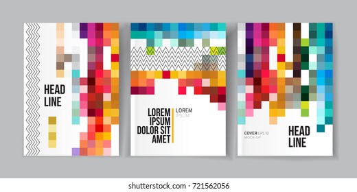 Modern business brochure, banner, page, leaflet, flyer, magazine, cover book template. Abstract colorful background lines, geometrical forms. Cover presentation, layout in A4. Page. Vector set