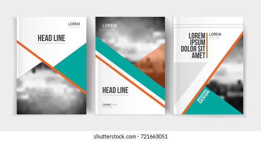 Modern business brochure, banner, page, leaflet, flyer, magazine, cover book template. Abstract colorful background lines, geometrical forms. Cover presentation, layout in A4. Page. Vector set