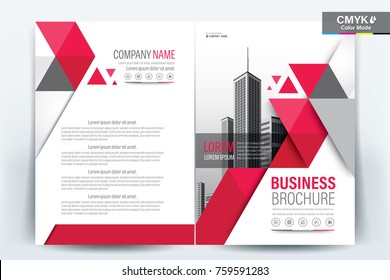 A Modern Business Brochure Layout With Red Triangle Vector Illustration