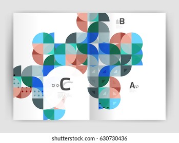 Modern business brochure or leaflet A4 cover template. Abstract background with color triangles, annual report print backdrop. Vector design for workflow layout, diagram, number options or web design