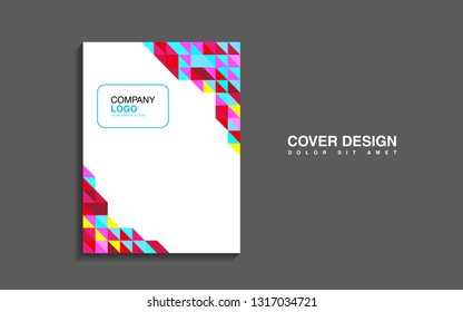 modern business brochure leaflet flyer cover template Abstract diagonal background lines