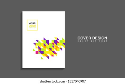 modern business brochure leaflet flyer cover template Abstract diagonal background lines