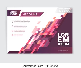 Modern business brochure, leaflet, flyer, cover template. Abstract background lines, meshes, geometrical forms. Vector illustration.