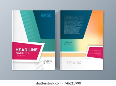 Modern business brochure, leaflet, flyer, cover template. Abstract colorful set. Cover presentation, layout in A4 size.Vector illustration.