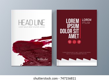 Modern business brochure, leaflet, flyer, cover template. Abstract watercolor colorful set. Cover presentation, layout in A4 size.Vector illustration.