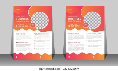 Diseño moderno de diseño de plantillas para folletos empresariales, diseño de plantillas editable para folletos corporativos A4, diseño de plantillas para folletos empresariales mínimo.