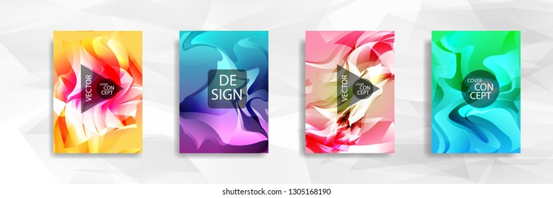 Modern business brochures, banners, pages, leaflets, flyers, magazines, book cover templates. Abstract colorful and triangular background wavy