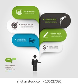 Modern business bubble speech template style. Vector illustration. can be used for workflow layout, diagram, number options, step up options, web design, banner template, infographic.