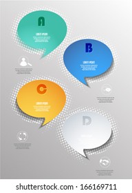 Modern business bubble speech template , workflow layout, diagram, step up options, web banner template, Vector eps10 illustration modern template design .