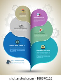 Modern business bubble speech template style with flat icons. Vector illustration. can be used for workflow layout, diagram, number options, step up options, web design, banner template, infographic.