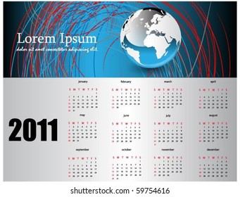 modern business calendar for 2011. vector