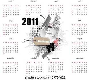 modern business calendar for 2011. vector
