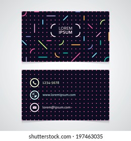 the modern business card with an abstract pattern against a dark