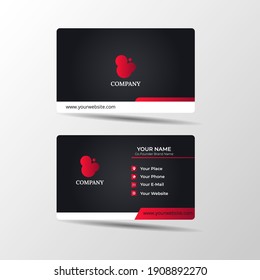 Modern business card black and red corporate professional Premium Vector
