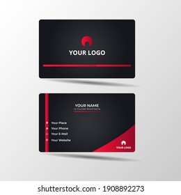 Modern business card black and red corporate professional Premium Vector
