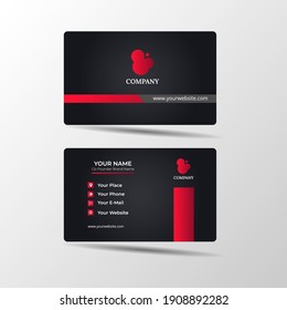Modern business card black and red corporate professional Premium Vector

