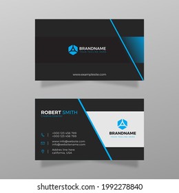 Modern business card, with blue color template vector