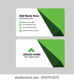 modern business card with blue and green color.