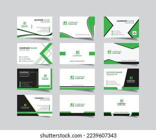 Modern business card bundle template, luxury visiting card design