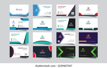 Modern business card bundle template, luxury visiting card design
