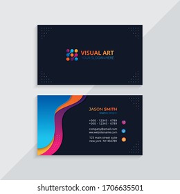 Modern Business Card with Colorful Shapes