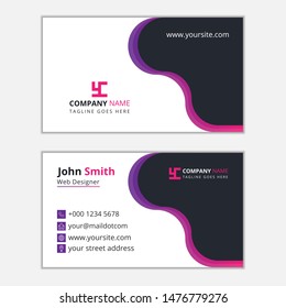 Modern business card for corporate, business card with elegant shapes