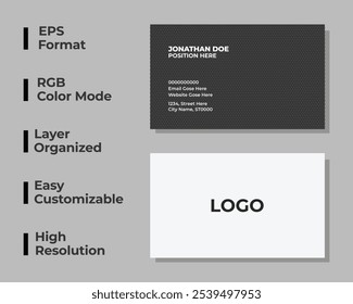 Tarjeta de visita moderna, tarjeta de identidad corporativa, tarjeta personal mínima de doble cara, tarjeta de visita colorida