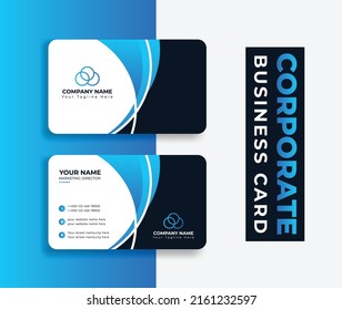 Tarjeta de visita moderna Diseño de estilo azul creativo tarjeta de visita limpia, abstracto, elegante, colorido y minimalista diseño de plantillas de tarjetas de empresa para empresas profesionales