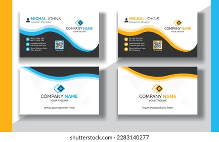 Modern business card creative and clean business card template, corporate professional business card.