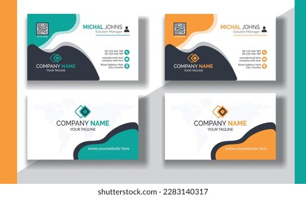 Modern business card creative and clean business card template, corporate professional business card.