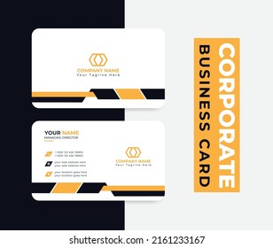 Modern Business card Creative professional visiting card, yellow style layout clean  abstract elegant clean colorful minimal  corporate company business cards template design