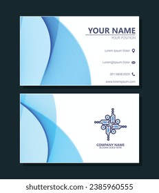 modern business card design with abstract wave