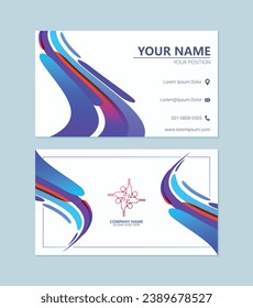 modern business card design with abstract wave
