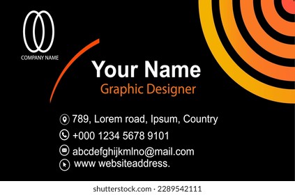 Modern Business card design in black background.