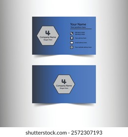 modern business card design with blue color