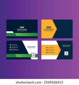 Modern Business Card Design in Bundle. Creative Template Display for Promotional Campaigns. Eight.