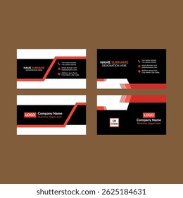 Modern Business Card Design in Bundle. Minimal Template Display for Promotion.