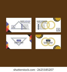 Modern Business Card Design in Bundle. Artistic Template Display for Promotion.