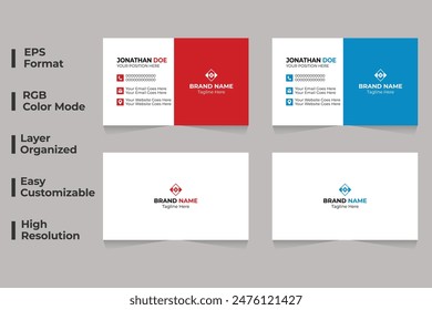 Modern business card design, corporate identity card template