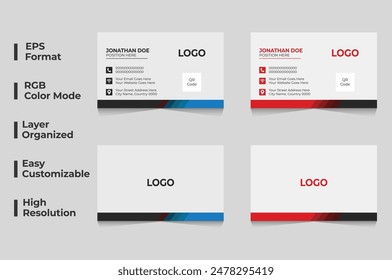 Diseño moderno de la tarjeta de visita, tarjeta personal corporativa, Plantilla creativa de la tarjeta de visita, tarjeta de nombre de oficina