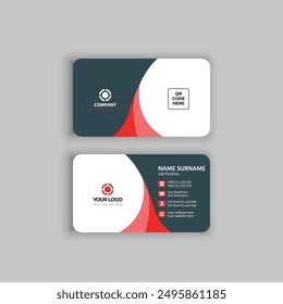 Diseño moderno de la tarjeta de visita, Plantilla de tarjeta de visita corporativa limpia moderna creativa de doble cara, tarjeta de visita personal, Ilustración vectorial, tarjeta de identidad simple profesional