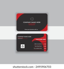 Modern business card design, Creative modern clean corporate double-side business card template, personal visiting card, vector illustration, professional simple identity card