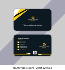 Diseño moderno de la tarjeta de visita, Plantilla corporativa limpia moderna creativa de la tarjeta de visita del doble-lado, tarjeta de visita personal, Ilustración vectorial, tarjeta de identidad simple profesional