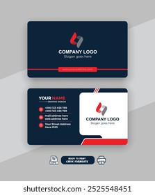 Modern business card design, Creative modern clean corporate double-side business card template, personal visiting card, vector illustration, professional simple identity card