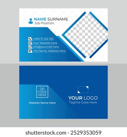 Diseño moderno de la tarjeta de visita, Plantilla corporativa limpia moderna creativa de la tarjeta de visita del doble-lado, tarjeta de visita personal, Ilustración vectorial, tarjeta de identidad simple profesional.