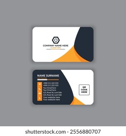 Modern business card design, Creative modern clean corporate double-side business card template, personal visiting card, vector illustration, professional simple identity card