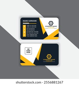 Modern business card design, Creative modern clean corporate double-side business card template, personal visiting card, vector illustration, professional simple identity card